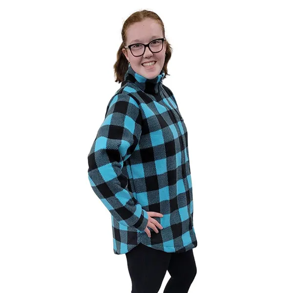 WOMEN'S CAMP JACKET BUFFALO CHECK TEAL