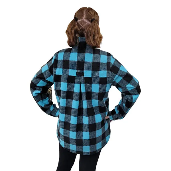 WOMEN'S CAMP JACKET BUFFALO CHECK TEAL