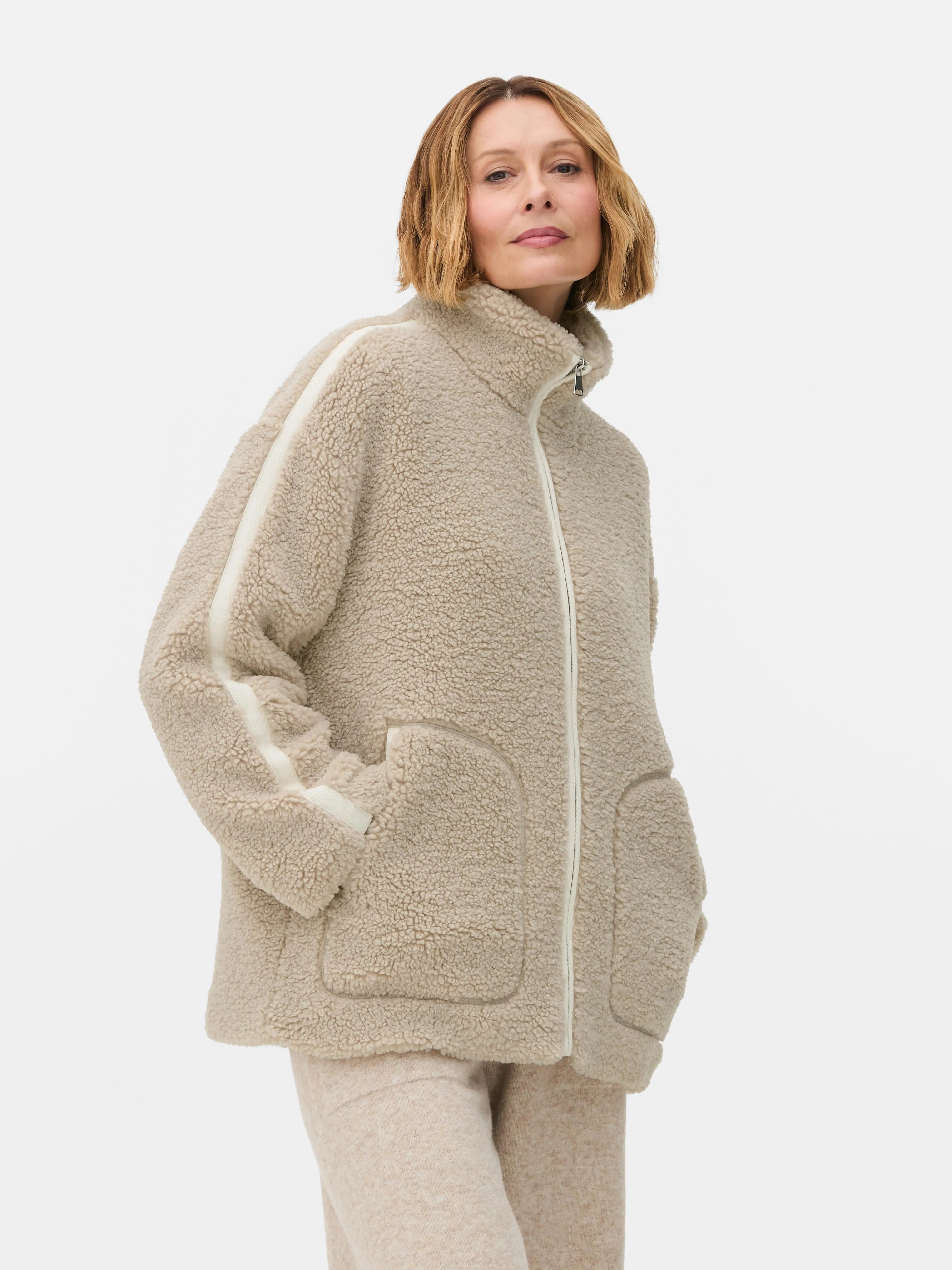 Women's Cozy High Collar Jacket | Relaxed Fit