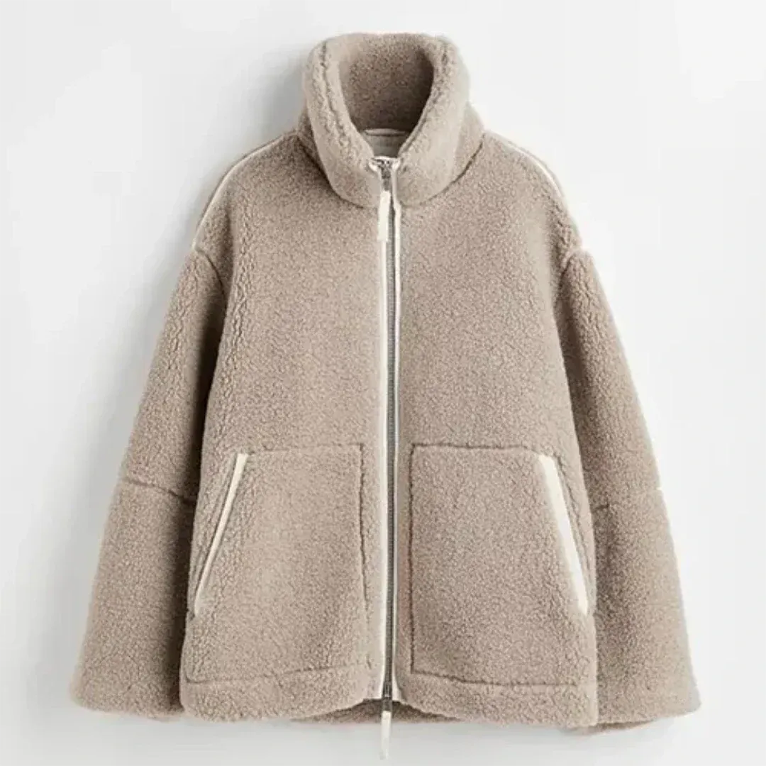Women's Cozy High Collar Jacket | Relaxed Fit