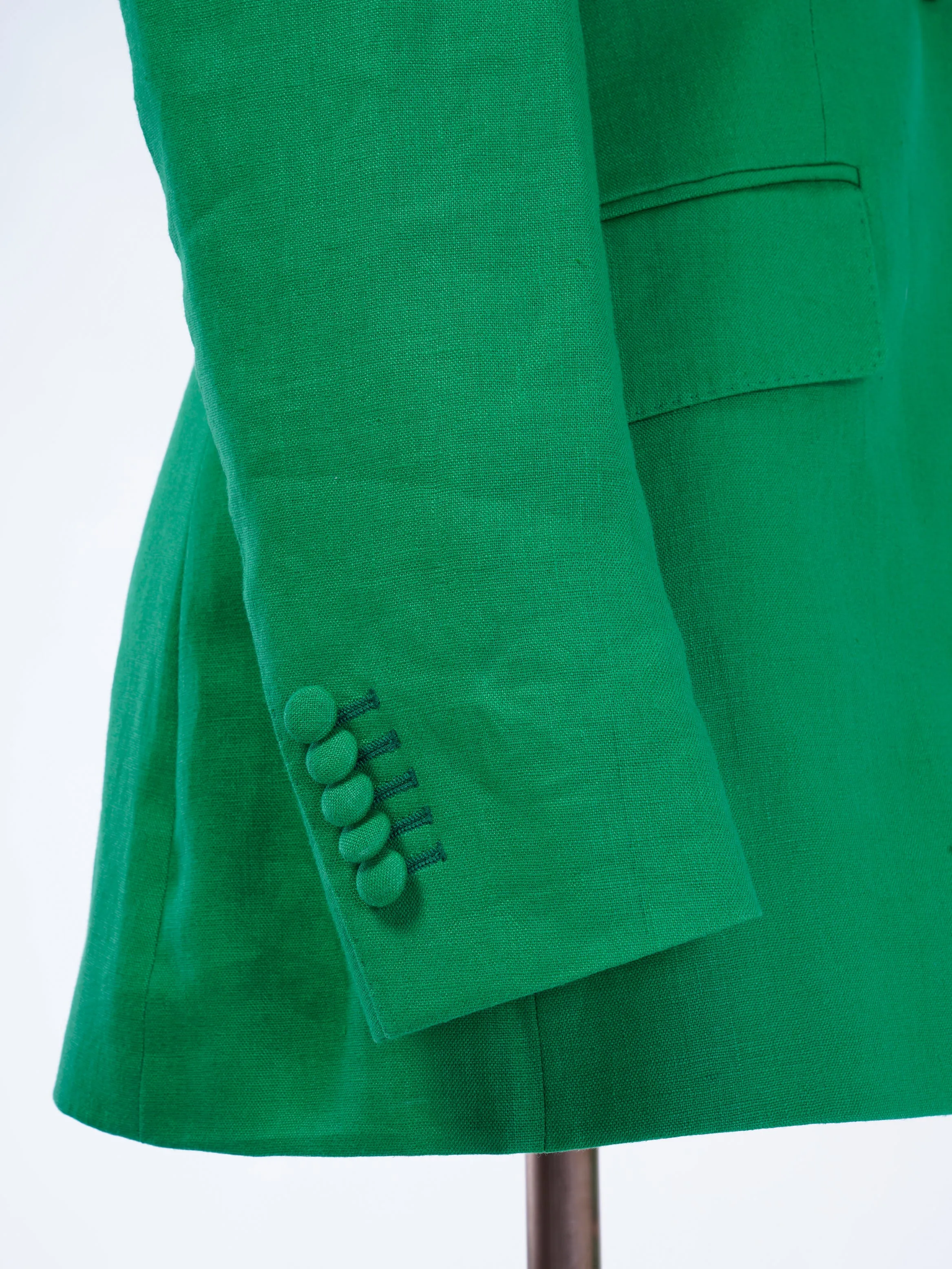 Women's Green Linen Custom Pant Suit