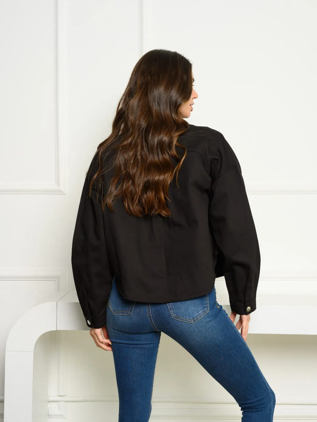 WOMEN'S LONG SLEEVE BUTTON UP FRONT POCKETS JACKET