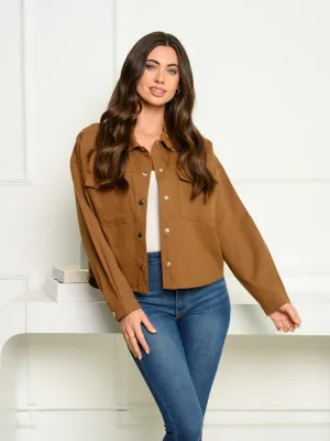 WOMEN'S LONG SLEEVE BUTTON UP FRONT POCKETS JACKET