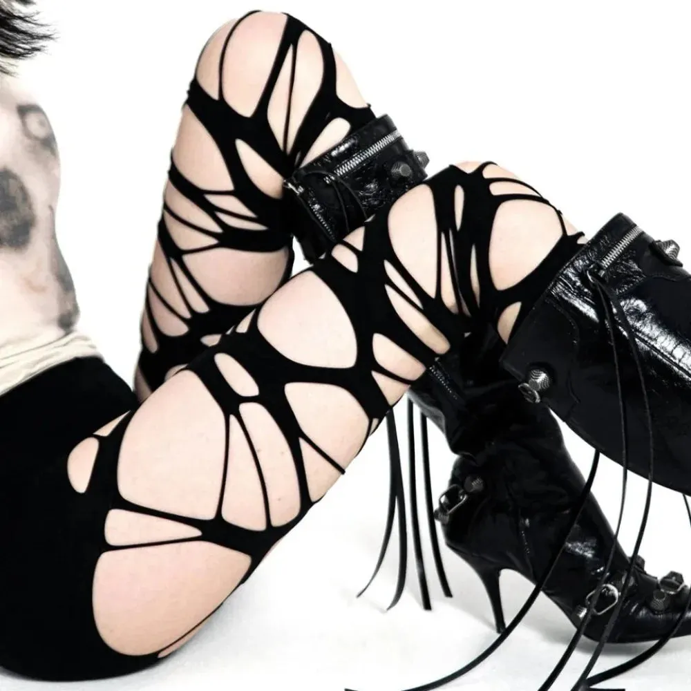 Womens Rebel Ripped Tights