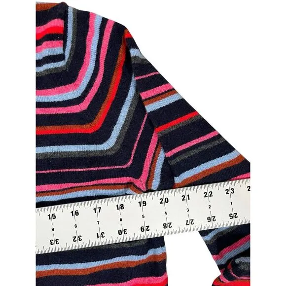 Woolovers Cahmere and Merino Wool Multi Striped Pullover Sweater, Size Medium‎