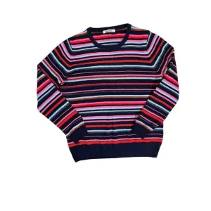 Woolovers Cahmere and Merino Wool Multi Striped Pullover Sweater, Size Medium‎