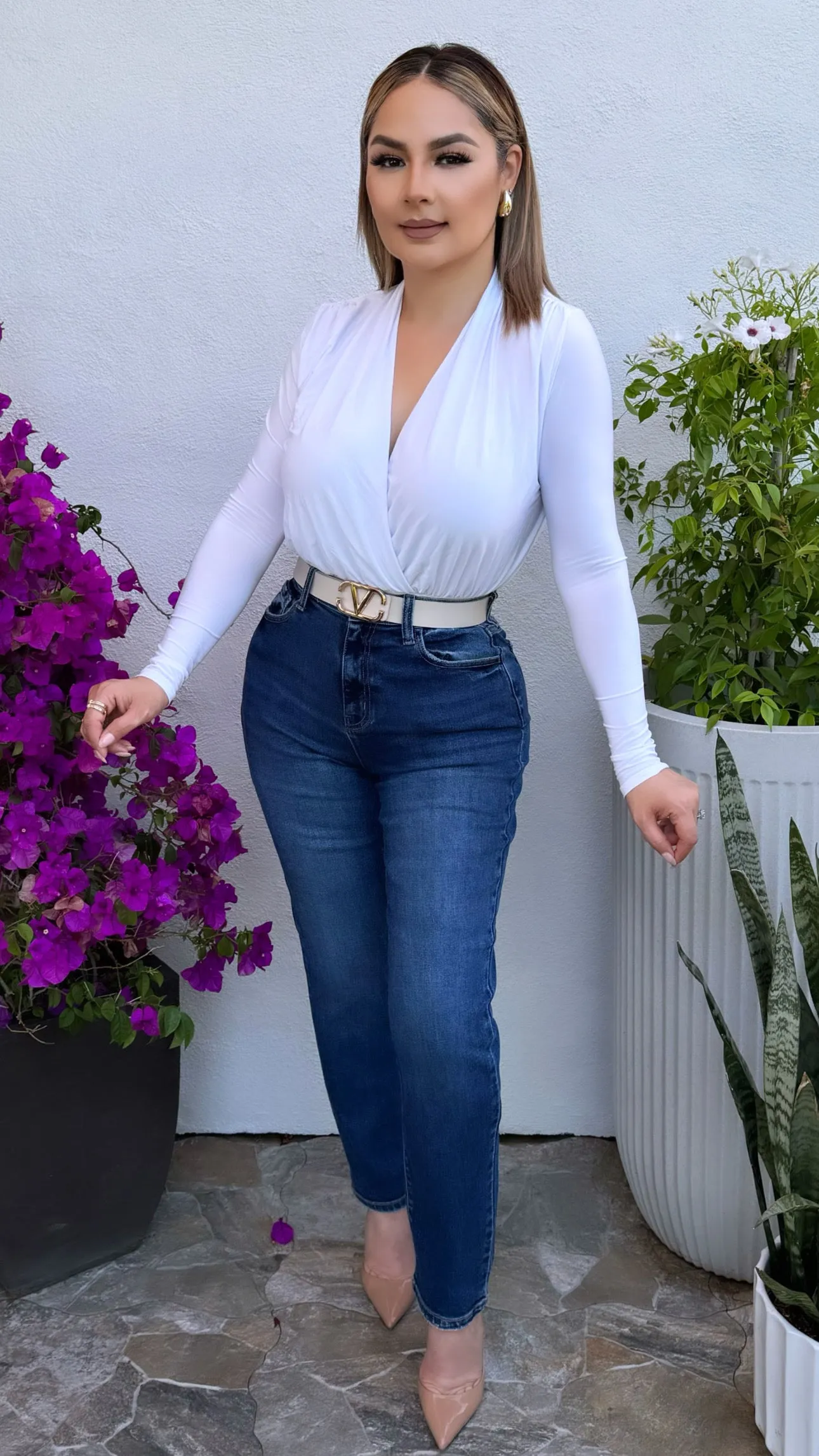 WV19058S-DK HIGH RISE STRAIGHT JEANS