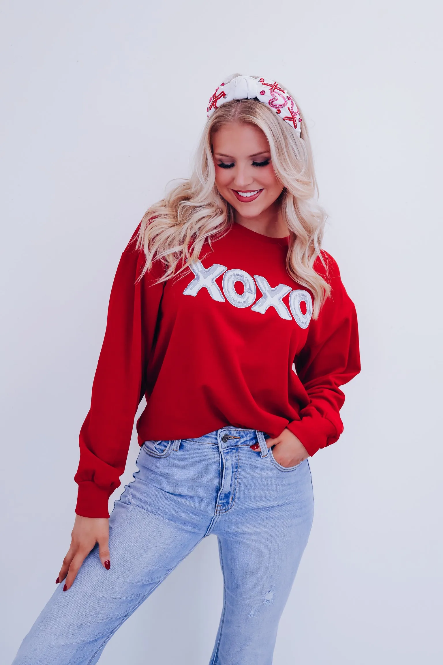 XOXO Graphic Top - Red