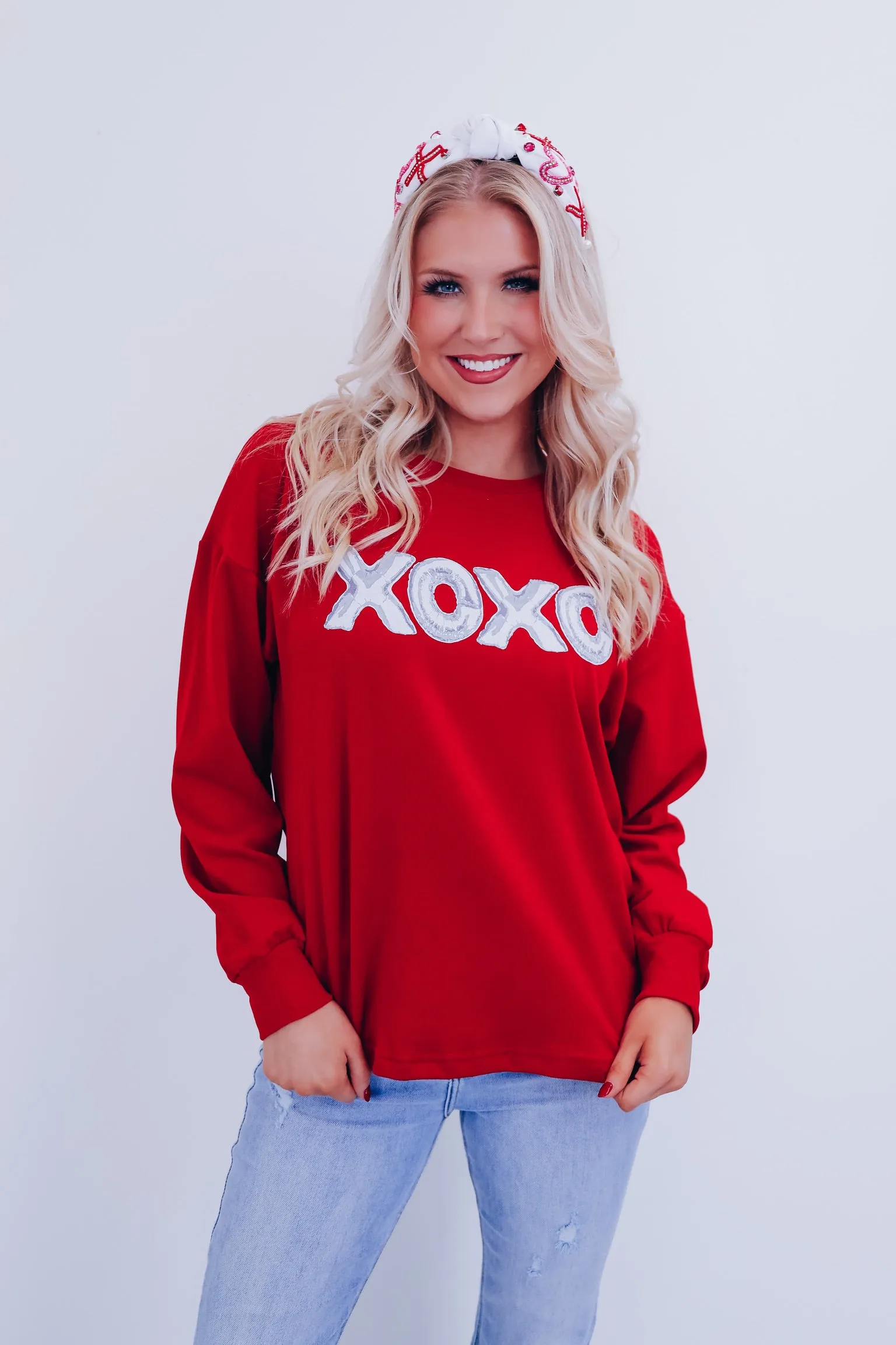 XOXO Graphic Top - Red