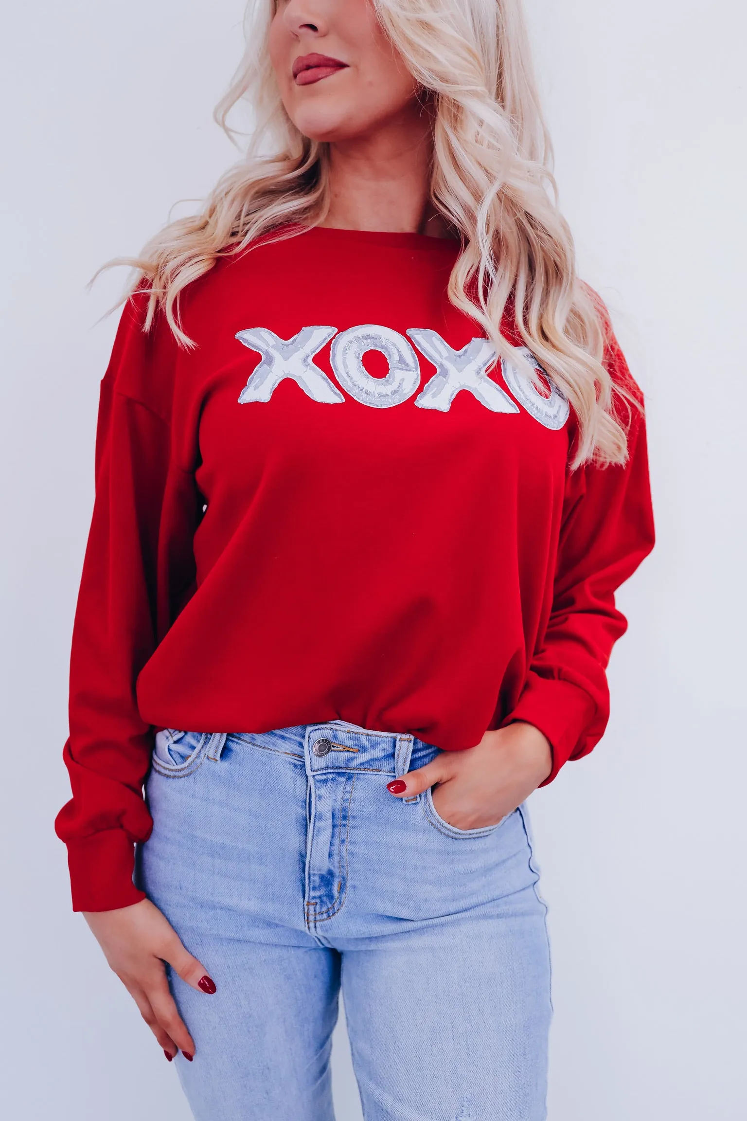 XOXO Graphic Top - Red
