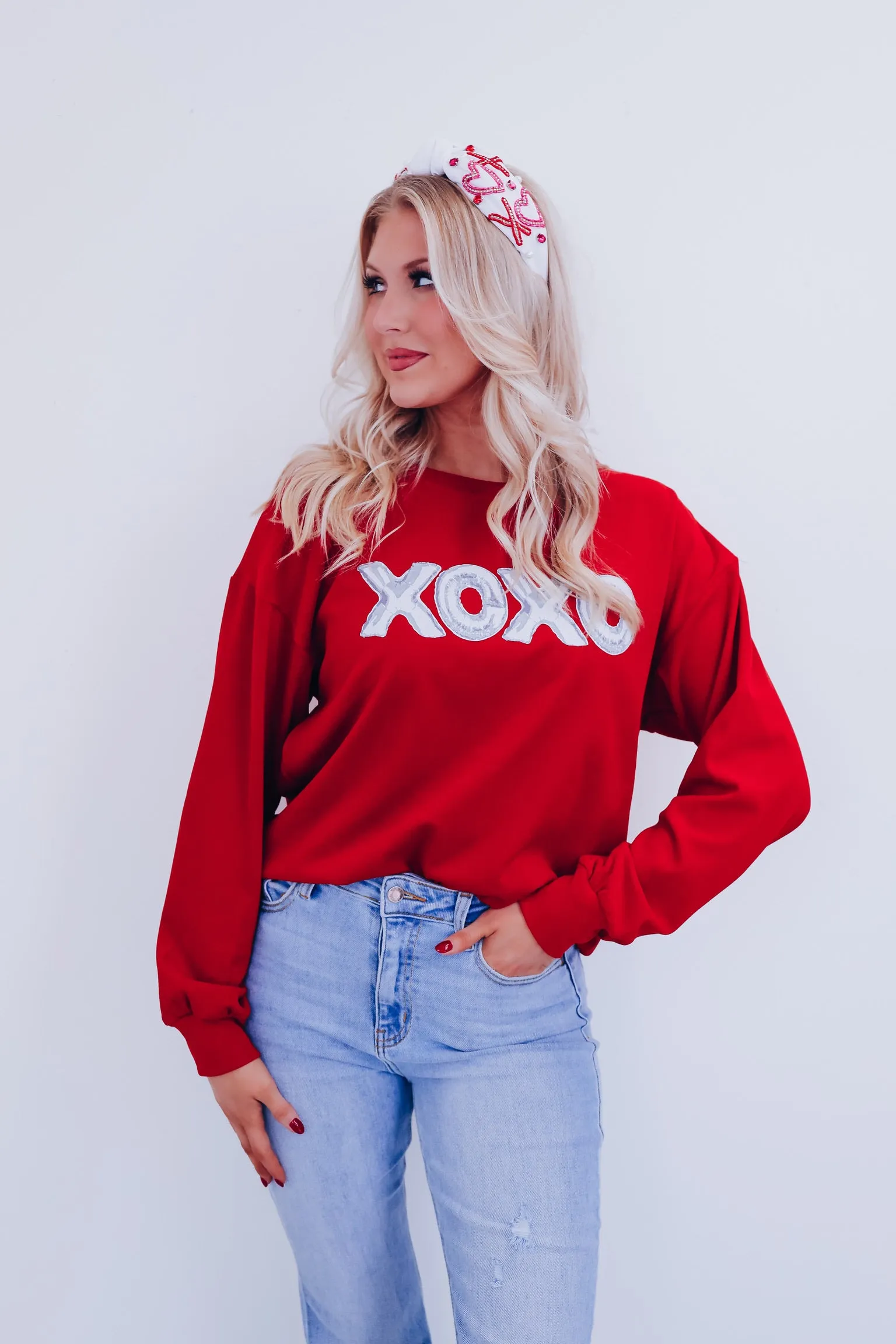XOXO Graphic Top - Red