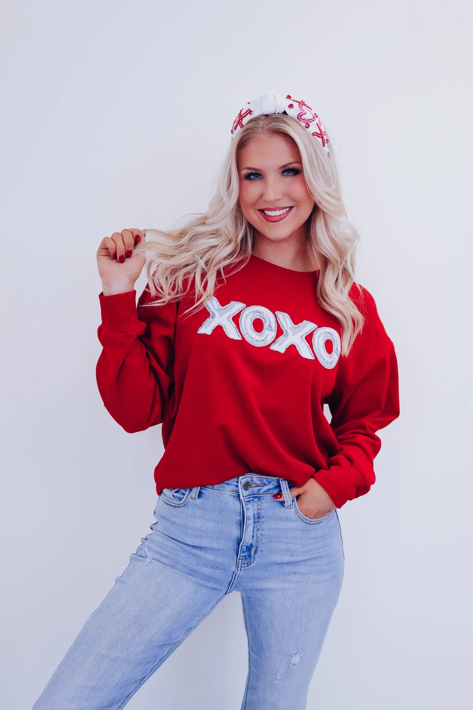 XOXO Graphic Top - Red
