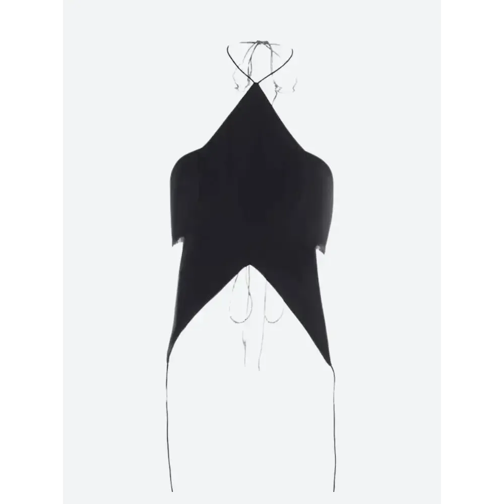 Y2K-Inspired Backless Top with Lace-Up Detail