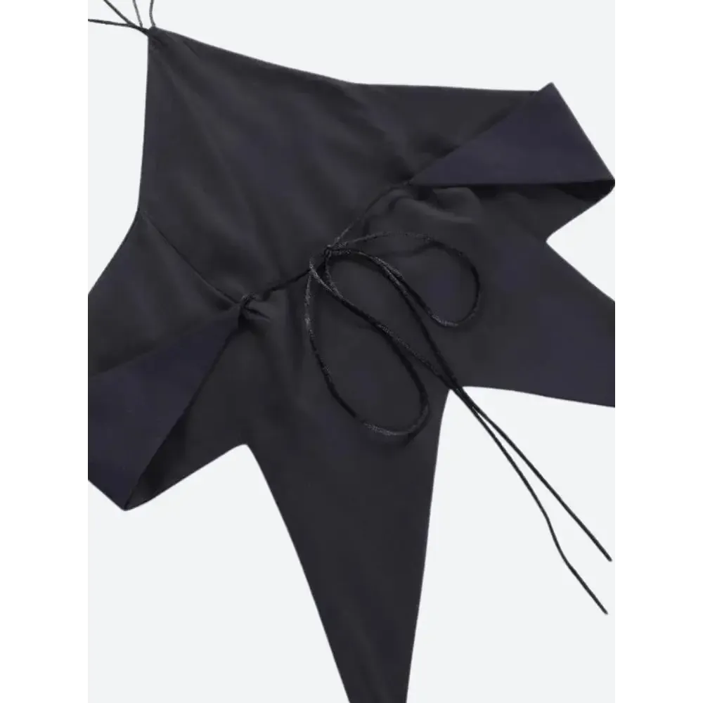 Y2K-Inspired Backless Top with Lace-Up Detail