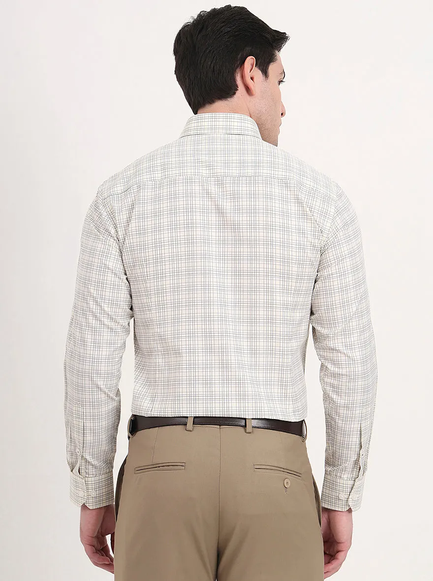 Yellow Checked Slim Fit Formal Shirt | Greenfibre