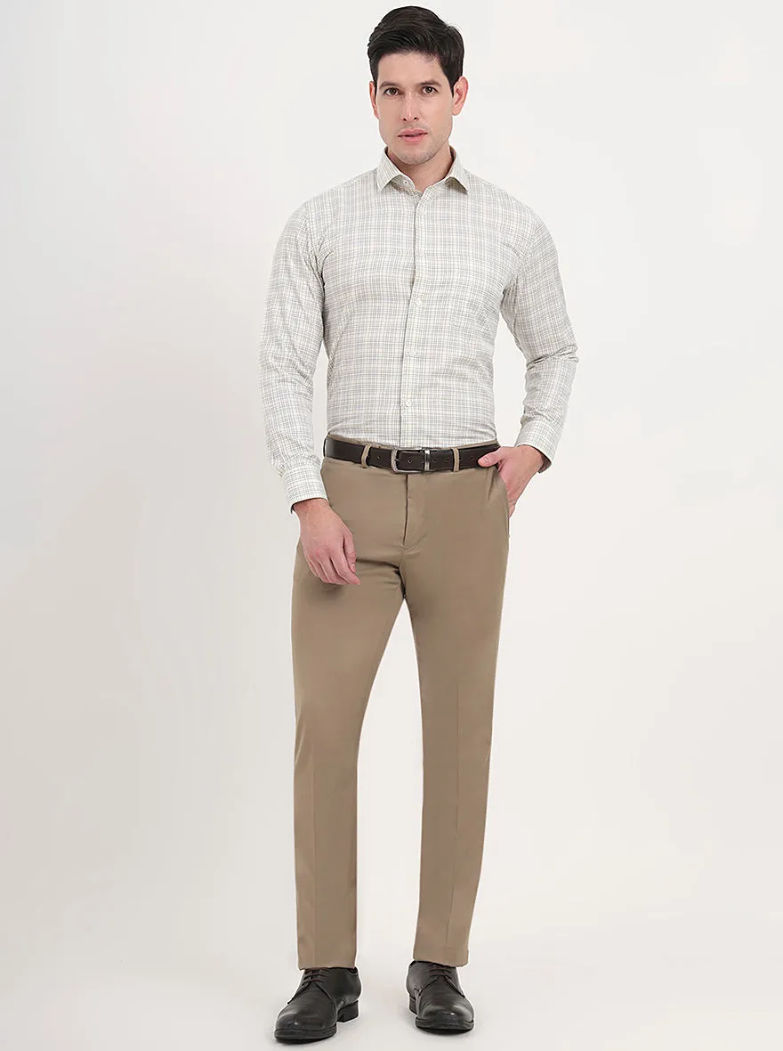 Yellow Checked Slim Fit Formal Shirt | Greenfibre
