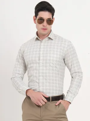 Yellow Checked Slim Fit Formal Shirt | Greenfibre