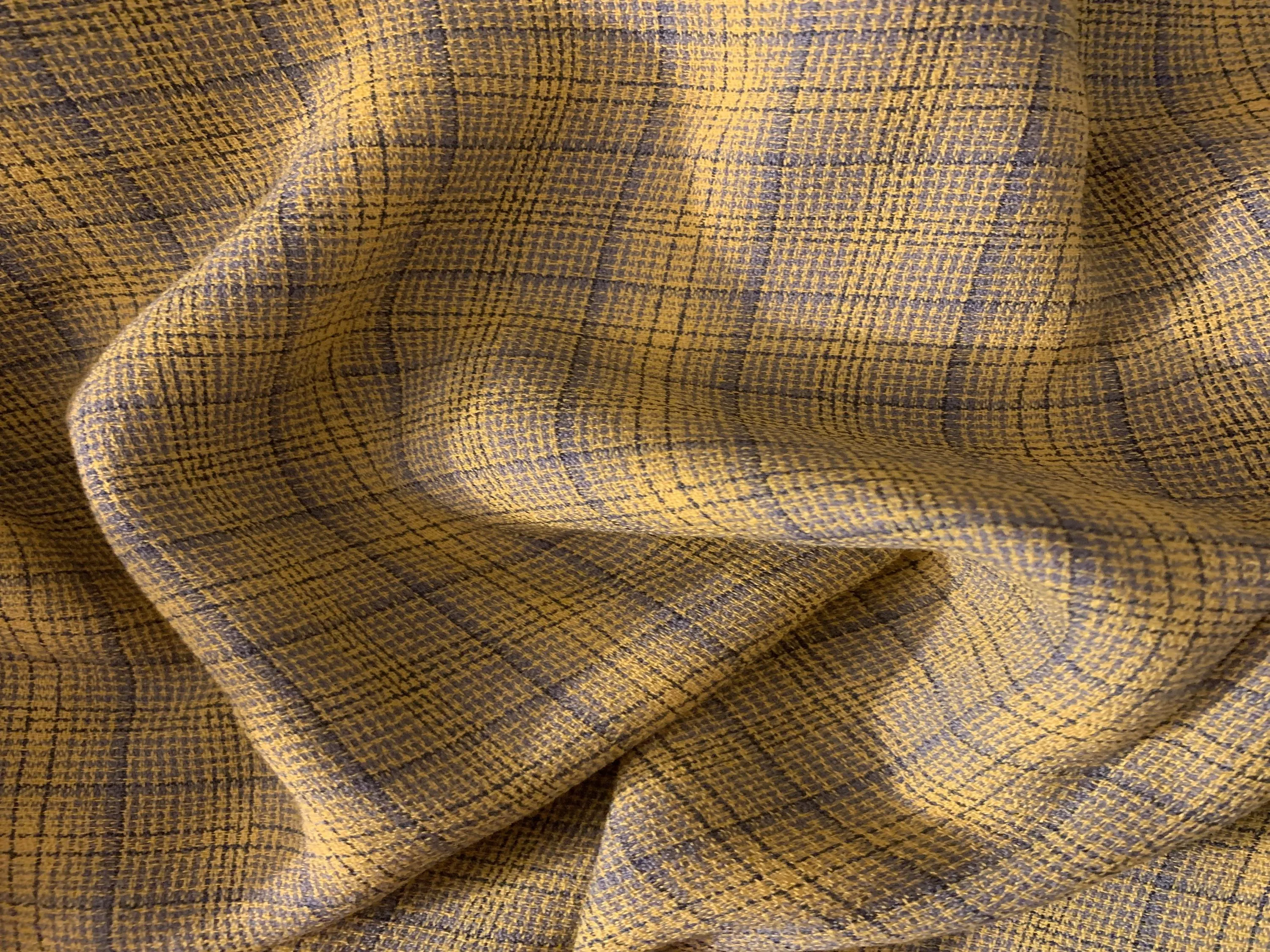 Yellow Plaid Crepe