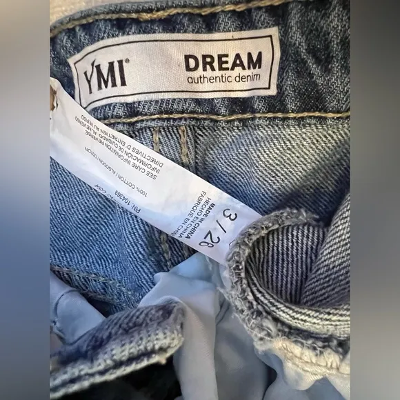 YMI Jeans Women's Dream Wide Leg PantSide Split 90s Style Light Wash Size 3