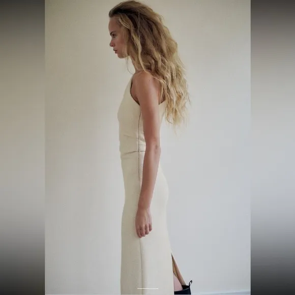 Zara asymmetric textured dress