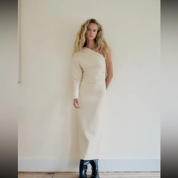 Zara asymmetric textured dress