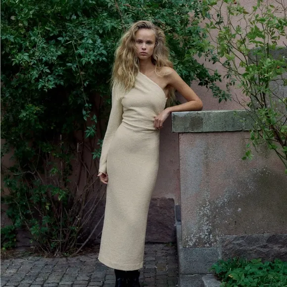 Zara asymmetric textured dress