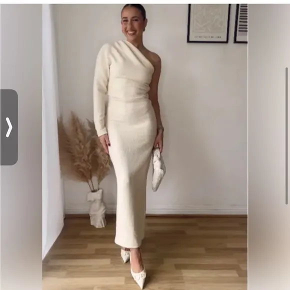 Zara asymmetric textured dress