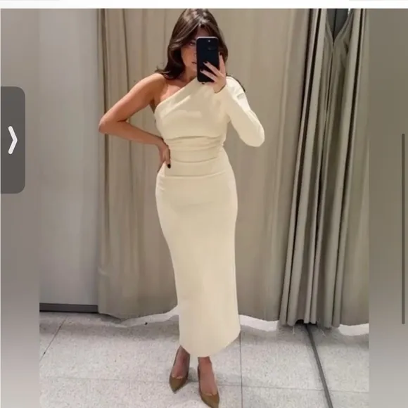 Zara asymmetric textured dress