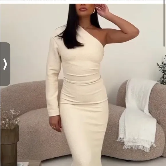 Zara asymmetric textured dress